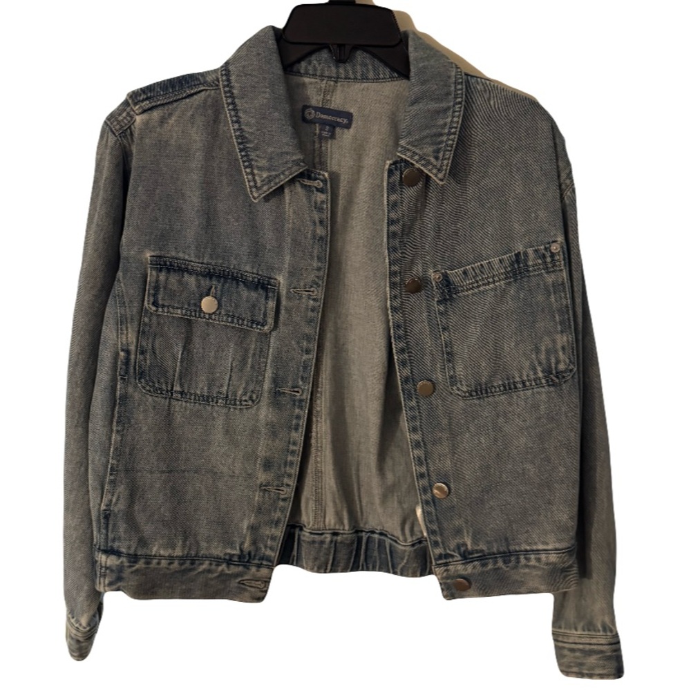 Revolve Vintage Denim Jacket 90s Oversized Baggy Trucker Coat - Picture 2 of 6